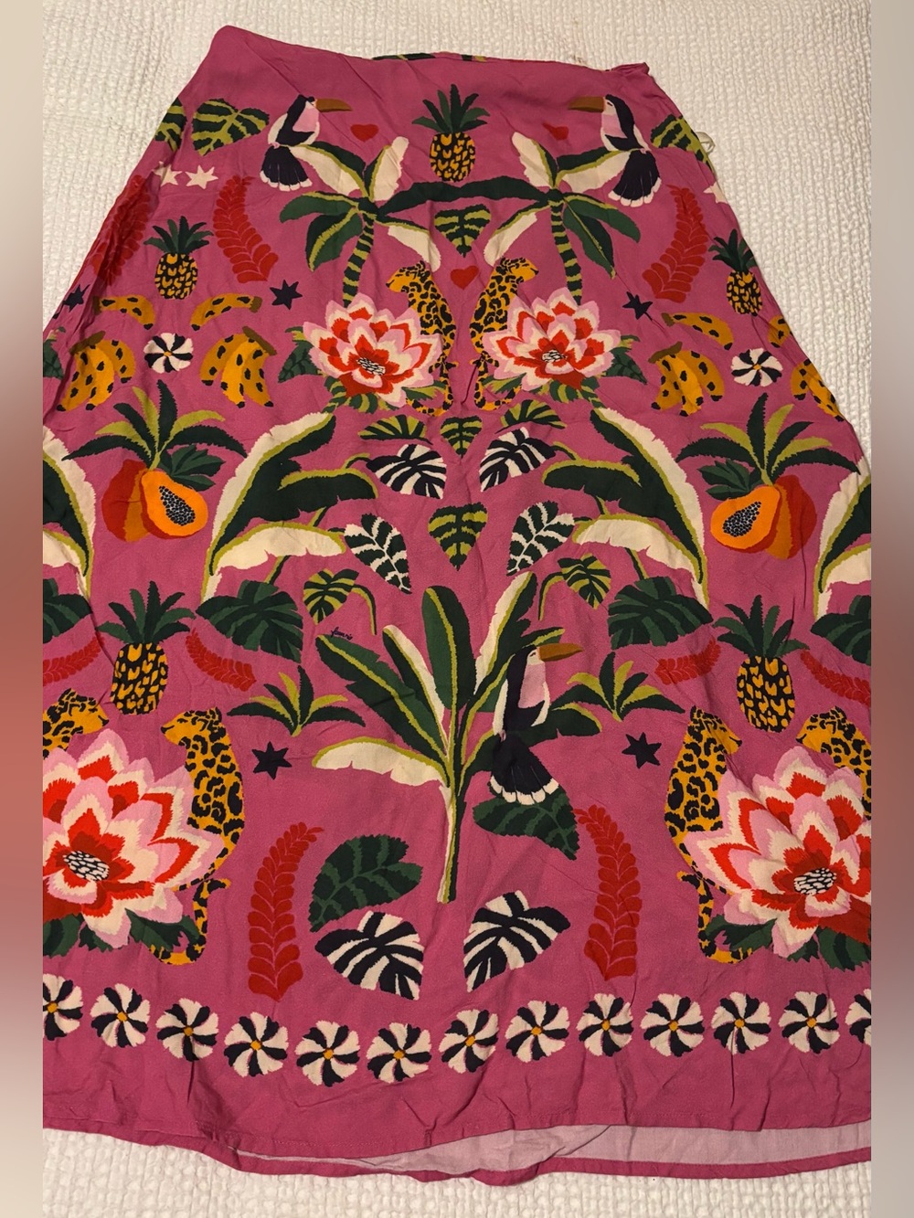 FARM Rio Pink Tropical Maxi Skirt with Green Botanical Print - Picture 11 of 12